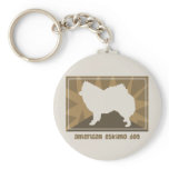 Earthy American Eskimo Dog Gifts Keychains