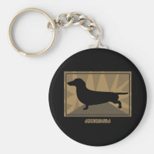 Earthy Dachshund Keychain