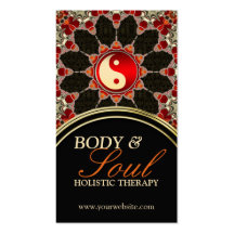 Earthy Flower New Age YinYang Business Card