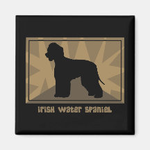 Earthy Irish Water Spaniel Refrigerator Magnet
