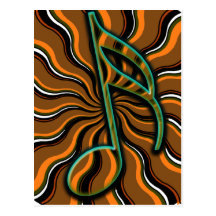 Earthy Semiquaver - 16th note music symbol Postcards