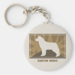 Earthy Siberian Husky Key Chain