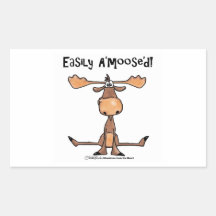 Easily Amoosed!-Sitting Moose Sticker
