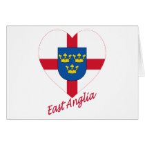 East Anglia Flag Heart with Name