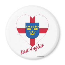 East Anglia Flag Heart with Name