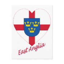 East Anglia Flag Heart with Name
