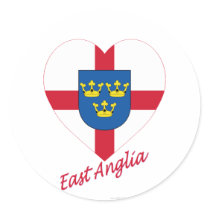 East Anglia Flag Heart with Name
