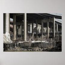 East River Bronx Shanty Shacks - New York Poster