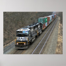 Eastbound Stack Train at Greensburg Poster