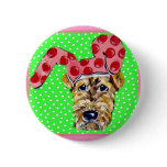 Easter Airedale Pinback Buttons