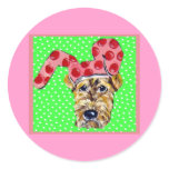Easter Airedale Round Stickers