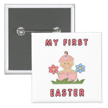 Easter Baby Girl Pinback Button
