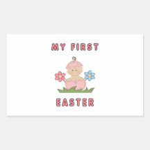 Easter Baby Girl Rectangular Stickers