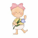 easter baby girl with spring tulip acrylic cut out