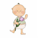 easter baby with purple tulip photo cut out
