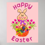 Easter Basket Bunny Poster