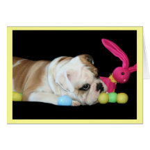 Easter Bulldog greeting card