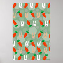 Easter bunnies and carrots poster