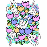 Easter Bunnies and Tulips Cut Outs