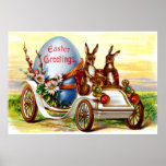 Easter Bunnies in Automobile Posters