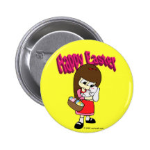 Easter Bunny and The Girl Pin