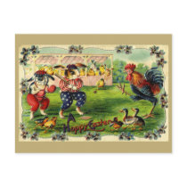 Easter Bunny Baseball Vintage Postcard