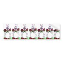 EASTER BUNNY BRINGING ROSES bumper sticker