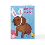 Easter Bunny Dachshund 2010 Card