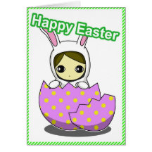 Easter Bunny Girl card