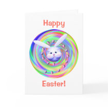 Easter Bunny Head Spin Greeting Card