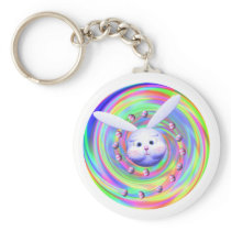 Easter Bunny Head Spin Key Chains