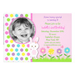 Easter Bunny Photo Birthday Invitations