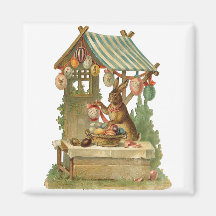Easter Bunny Roadside Egg Stand Fridge Magnet
