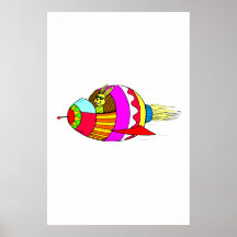 Easter Bunny Rocketeer Posters