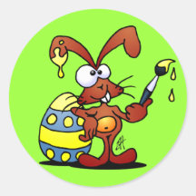 Easter Bunny Round Stickers