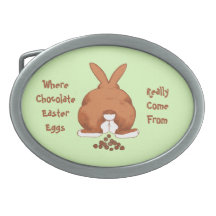 Easter Bunny with Attitude Oval Belt Buckles