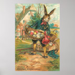 Easter Bunny With Eggs For Children Posters