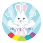 Easter Bunny with Rainbow Eggs, Happy Easter stickers