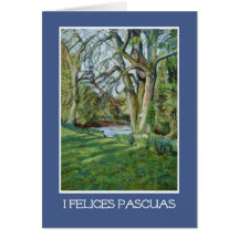 Easter Card, Spanish Greeting, Riverbank in Spring
