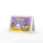 Easter Cat & Chick Greeting Card