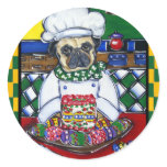 Easter Chef Pug Stickers