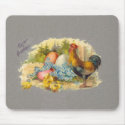 Easter - Chicks, Eggs & Rooster - Antique Postcard mousepads