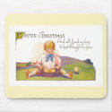 Easter-Child, Basket of Chicks-Antique Postcard mousepads