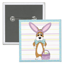 Easter Corgi Button (Square)