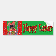 Easter Doxie Bumper Sticker