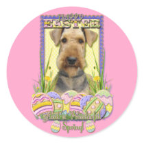 Easter Egg Cookies - Airedale Round Sticker