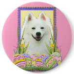 Easter Egg Cookies - American Eskimo Pinback Button