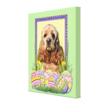 Easter Egg Cookies - Cocker Spaniel Stretched Canvas Print