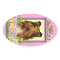 Easter Egg Cookies - Collie Oval Stickers