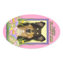Easter Egg Cookies - Collie Oval Sticker
